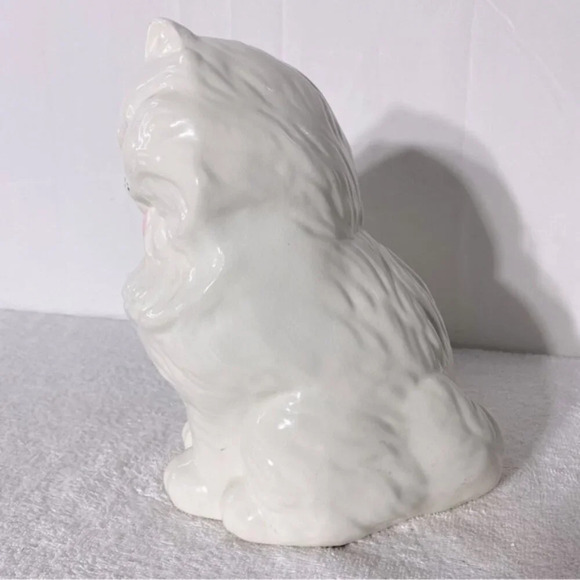 Vintage Ceramic  Blue Eyed Persian Cat Statue Kitty Meow - Picture 6 of 16